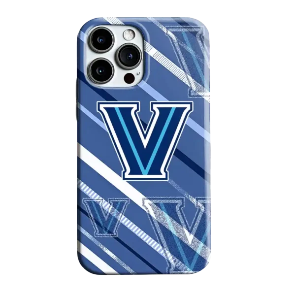 villanova wildcats linear stripes navy phone case best selling