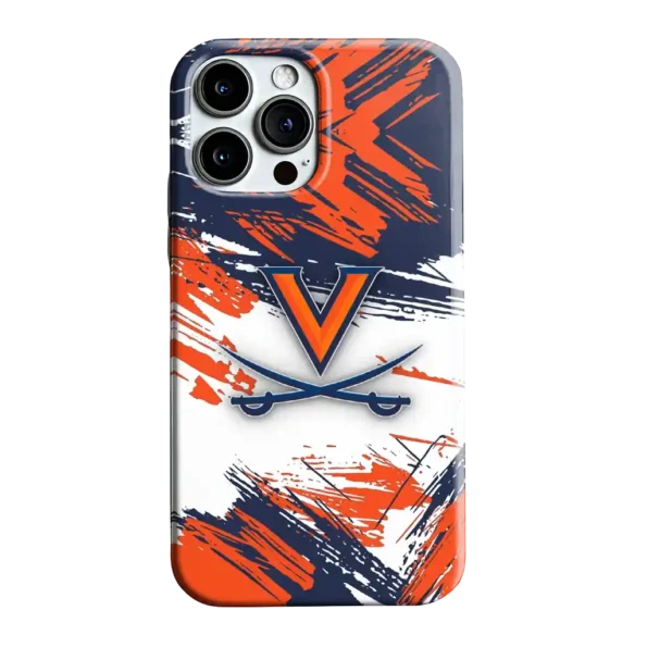 virginia cavaliers brushstroke clash blue white phone case best selling