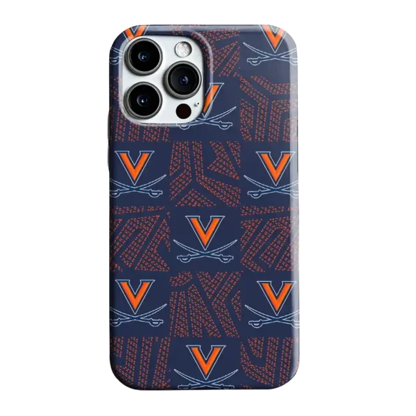 virginia cavaliers chevron squares blue phone case best selling