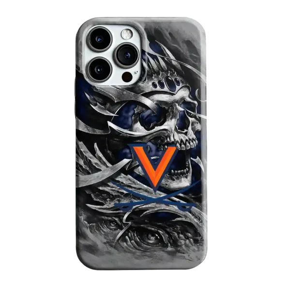 virginia cavaliers skull blades blue gray phone case best selling