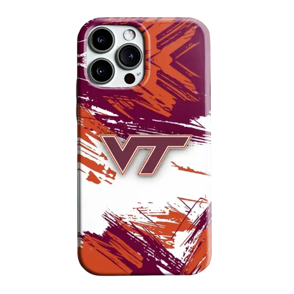 virginia tech hokies brushstroke clash maroon white phone case best selling