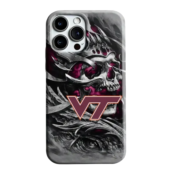 virginia tech hokies skull blades maroon gray phone case best selling