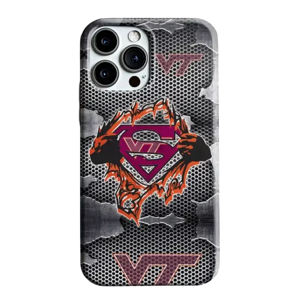 virginia tech hokies superman emblem burst gray phone case best selling