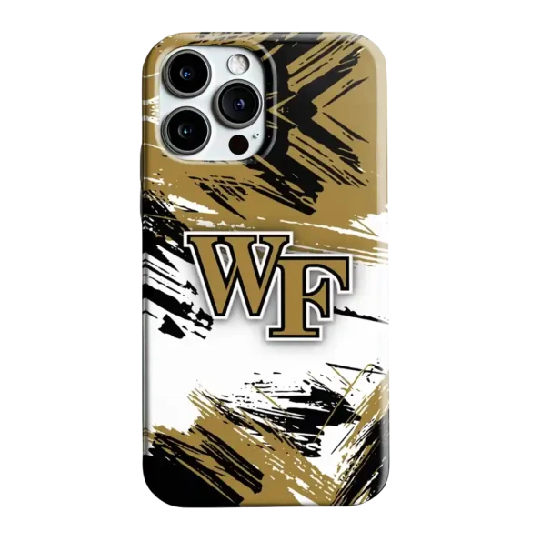 wake forest demon deacons brushstroke clash gold white phone case best selling