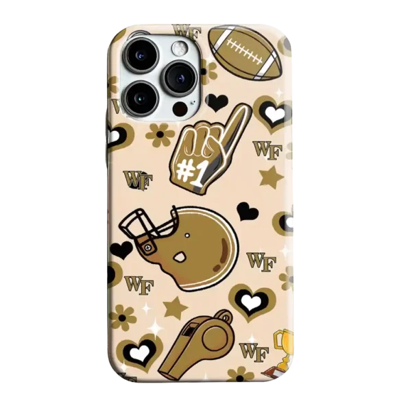 wake forest demon deacons helmet hearts gold cream phone case best selling