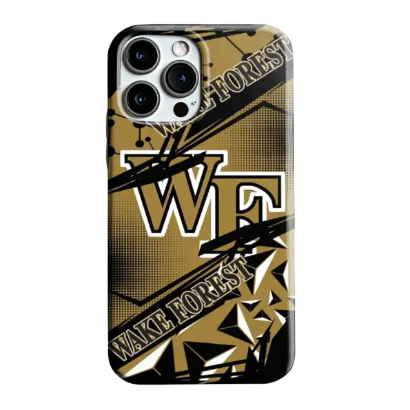 wake forest demon deacons jagged flash gold black phone case best selling