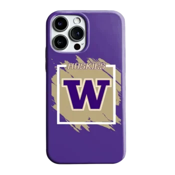 Washington Huskies Brush Square Purple Phone Case