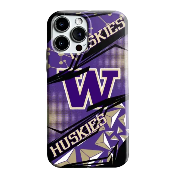 washington huskies jagged flash purple black phone case best selling