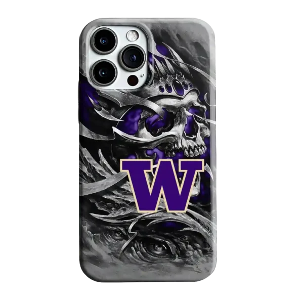 washington huskies skull blades purple gray phone case best selling