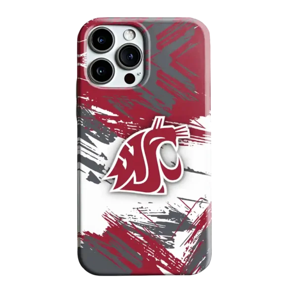 washington state cougars brushstroke clash crimson white phone case best selling