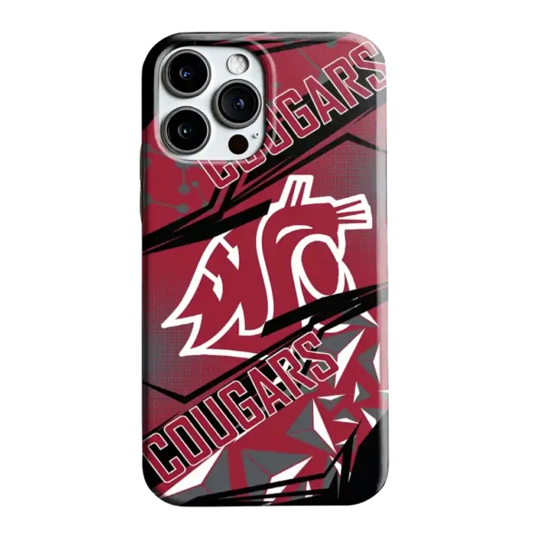 washington state cougars jagged flash crimson black phone case best selling