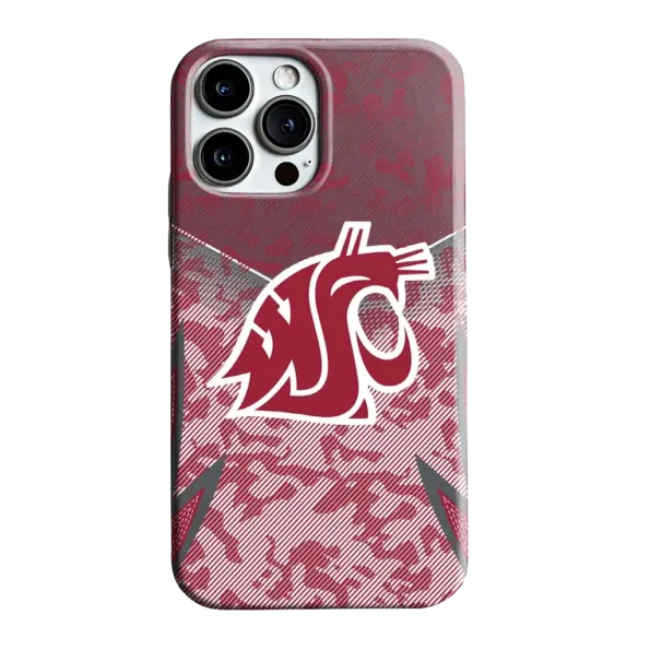 washington state cougars striped overlay crimson phone case best selling