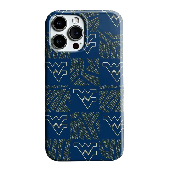 west virginia mountaineers chevron squares blue phone case best selling