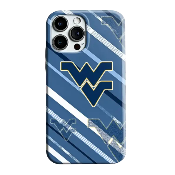 west virginia mountaineers linear stripes blue phone case best selling