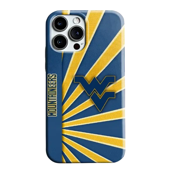 west virginia mountaineers sunburst rays blue phone case best selling