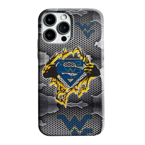 west virginia mountaineers superman emblem burst gray phone case best selling