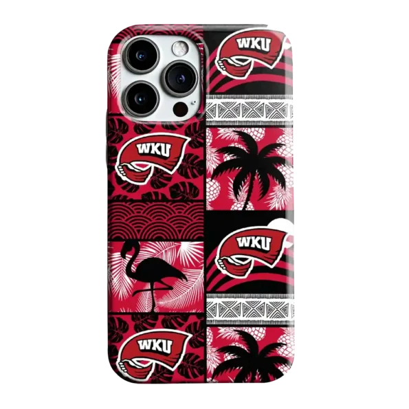 western kentucky hilltoppers flamingo palm trees red phone case best selling