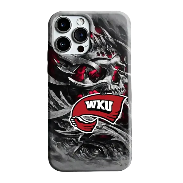 western kentucky hilltoppers skull blades red gray phone case best selling