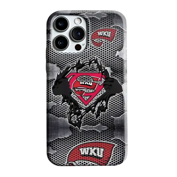 western kentucky hilltoppers superman emblem burst gray phone case best selling