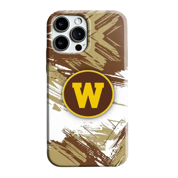 western michigan broncos brushstroke clash brown white phone case best selling