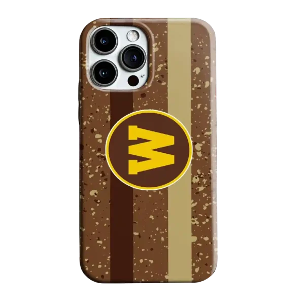 western michigan broncos textured stripe brown phone case best selling