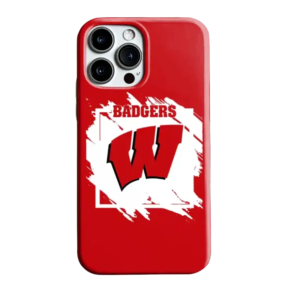 wisconsin badgers brush square red phone case best selling