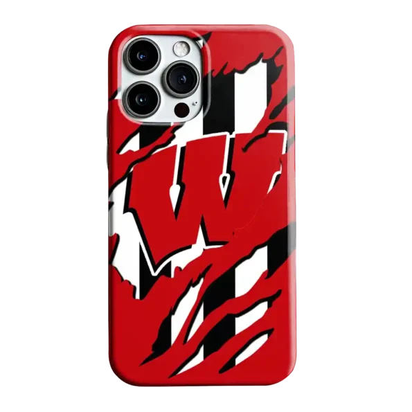 wisconsin badgers claw scar red black phone case best selling