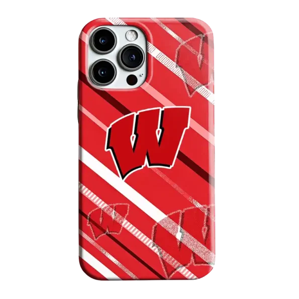 wisconsin badgers linear stripes red phone case best selling