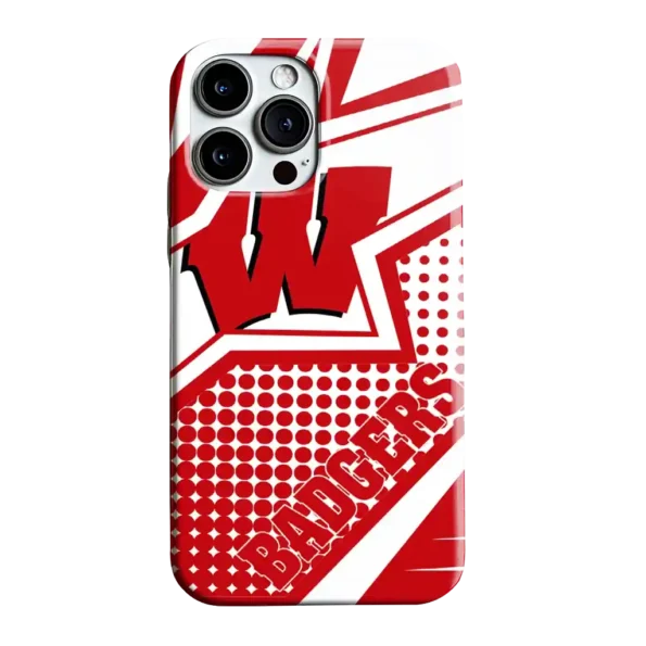 wisconsin badgers star outline red phone case best selling