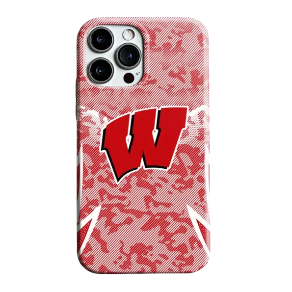 wisconsin badgers striped overlay red phone case best selling