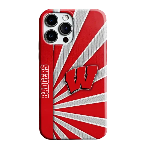 wisconsin badgers sunburst rays red phone case best selling