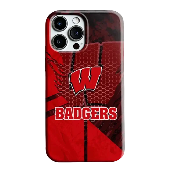 wisconsin badgers web overlay red phone case best selling