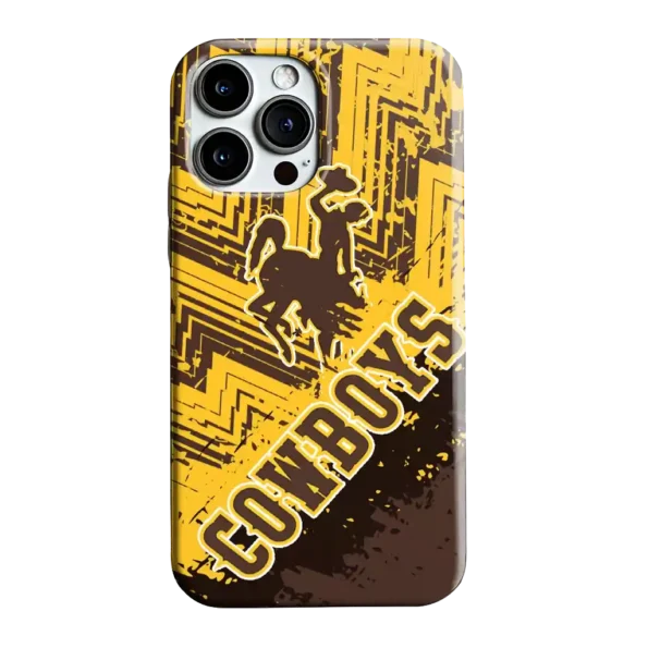 wyoming cowboys abstract zigzag brown phone case best selling