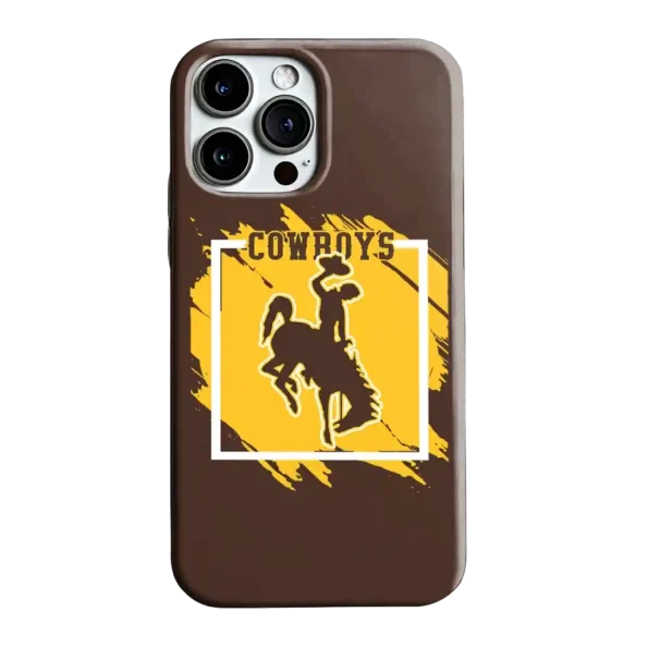 wyoming cowboys brush square brown phone case best selling