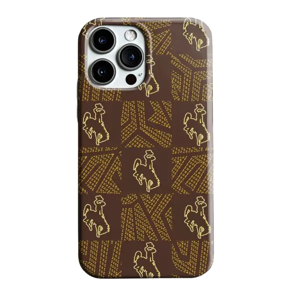 wyoming cowboys chevron squares brown phone case best selling