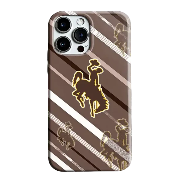 wyoming cowboys linear stripes brown phone case best selling