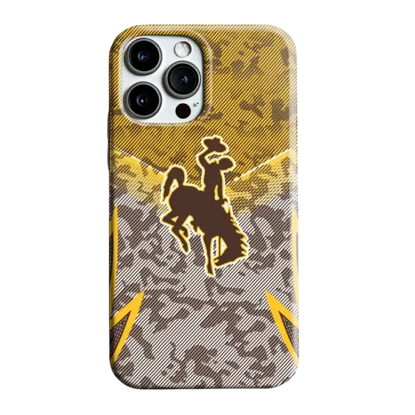 wyoming cowboys striped overlay brown phone case best selling