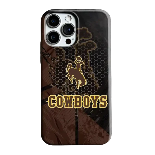 wyoming cowboys web overlay brown phone case best selling