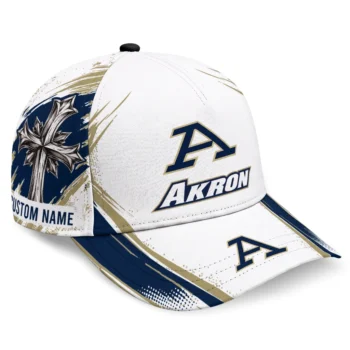 Akron Zips Cap - Personalized Grunge Cross Blue White