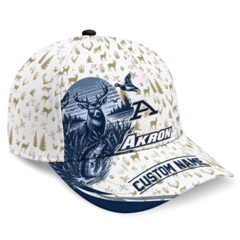 Akron Zips Cap - Personalized Toile Pattern Blue White