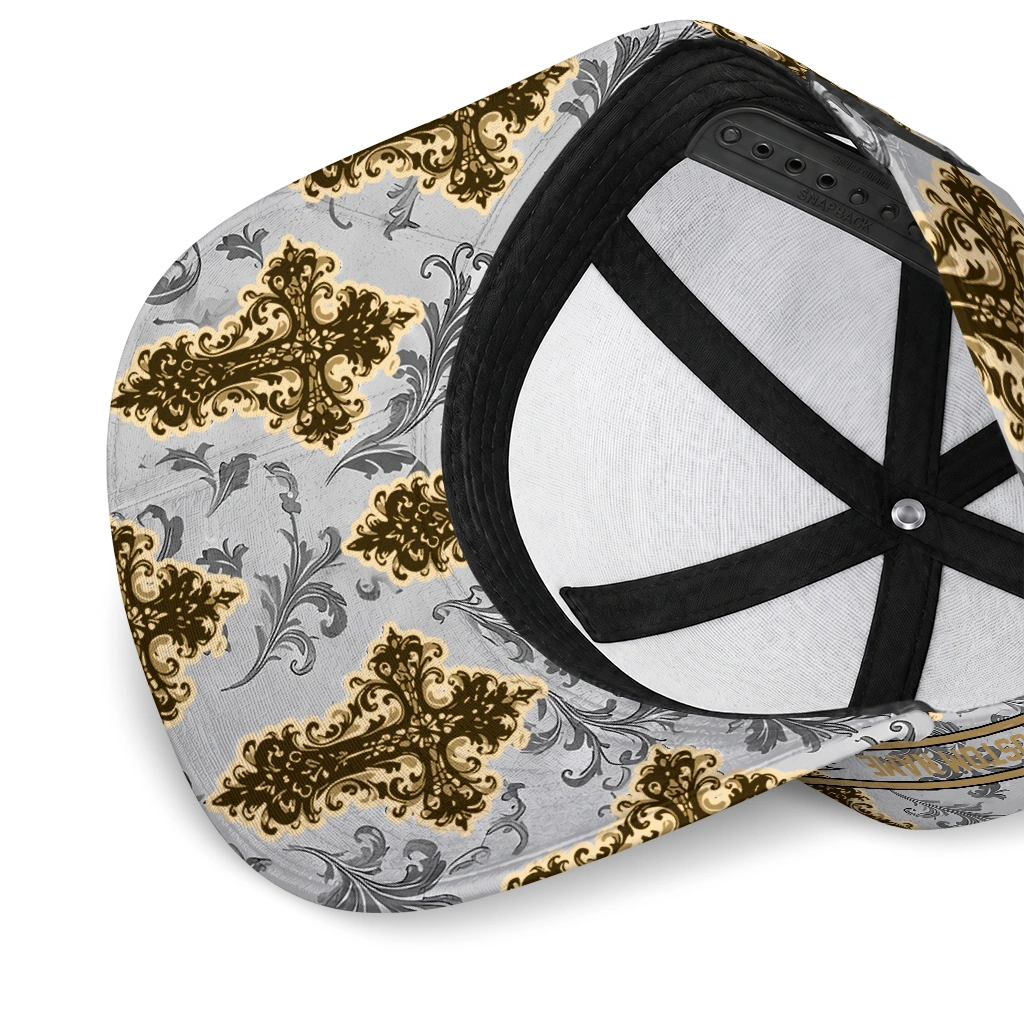 anaheim-ducks-cap-custom-damask-pattern-gold-white-high-quality.webp