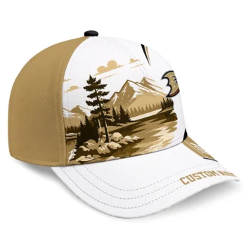 Anaheim Ducks Cap - Custom Flat Illustration Gold White