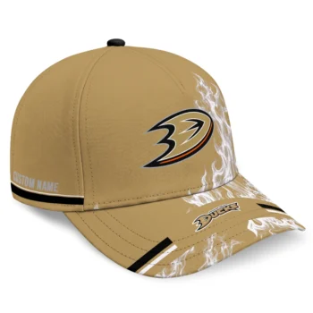 Anaheim Ducks Cap - Custom Smoke Flames Gold