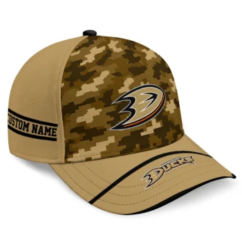 Anaheim Ducks Cap - Customized Pixel Camo Gold