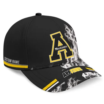 Appalachian State Mountaineers Cap - Personalized Smoke Flames Black