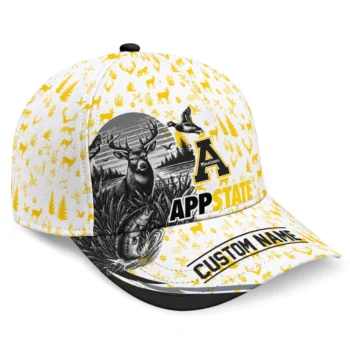 Appalachian State Mountaineers Cap - Personalized Toile Pattern Black White