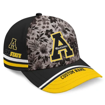 Appalachian State Mountaineers Cap - Personalized Tropical Floral Black