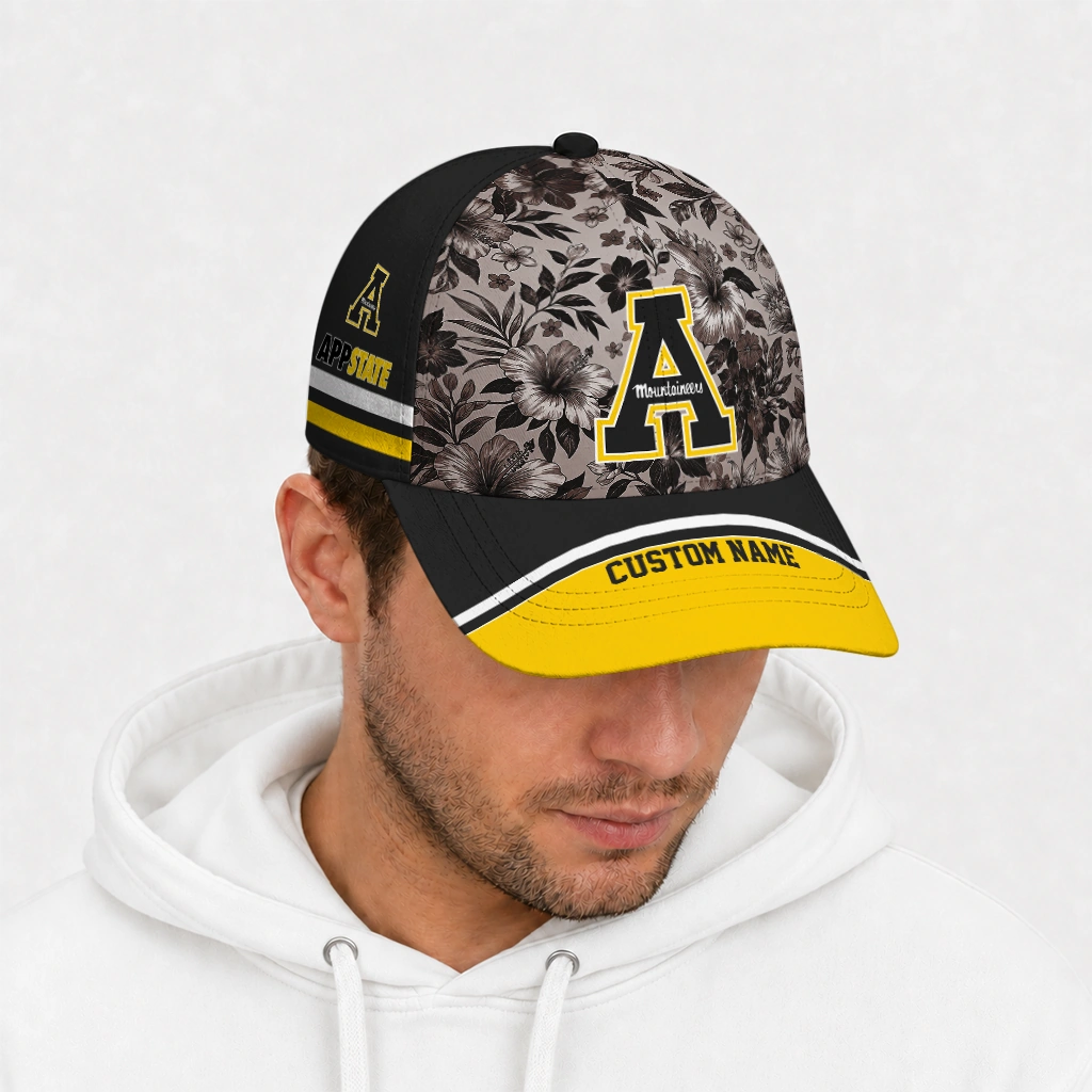 appalachian-state-mountaineers-cap-personalized-tropical-floral-black-new-arrival.webp