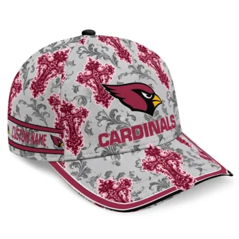 Arizona Cardinals Cap - Customized Damask Pattern Red White