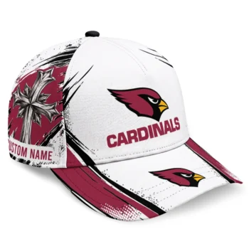 Arizona Cardinals Cap - Personalized Grunge Cross Red White